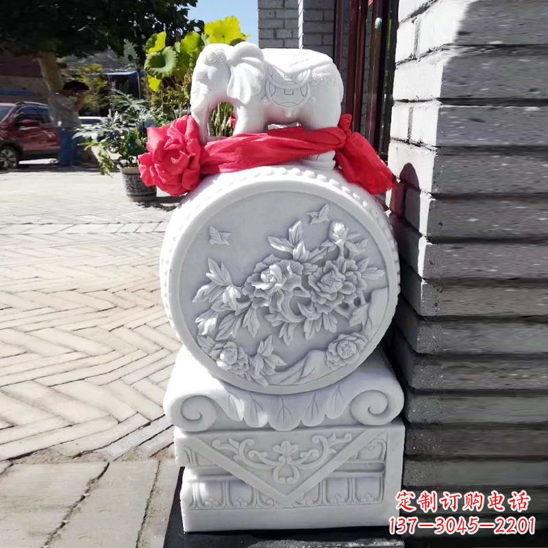 商丘仙鹤石雕门墩