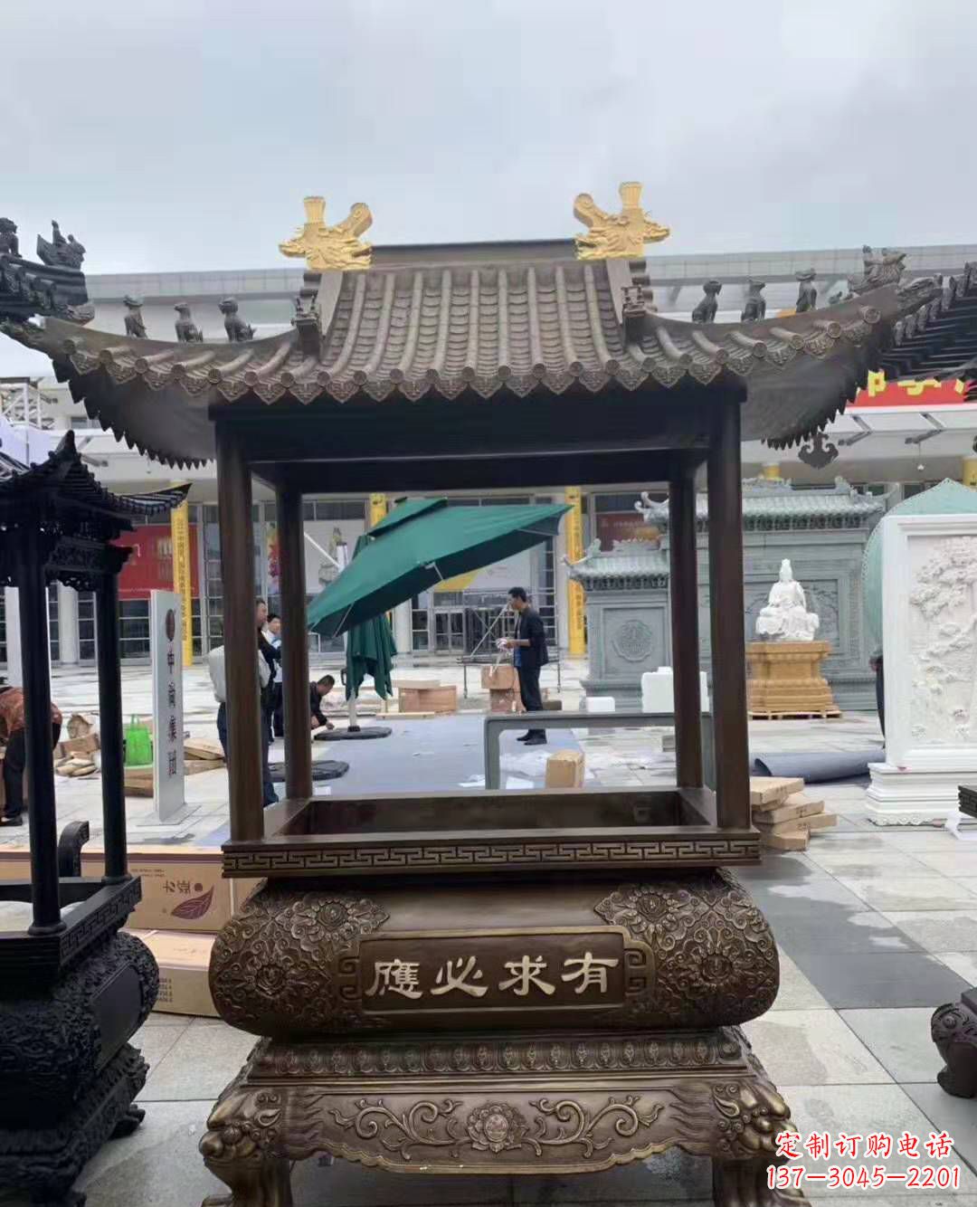 商丘香炉铜雕户外摆件寺庙景观雕塑