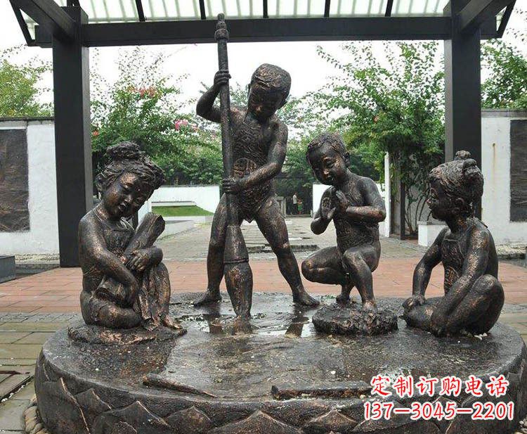 商丘小孩写大字铜雕小品