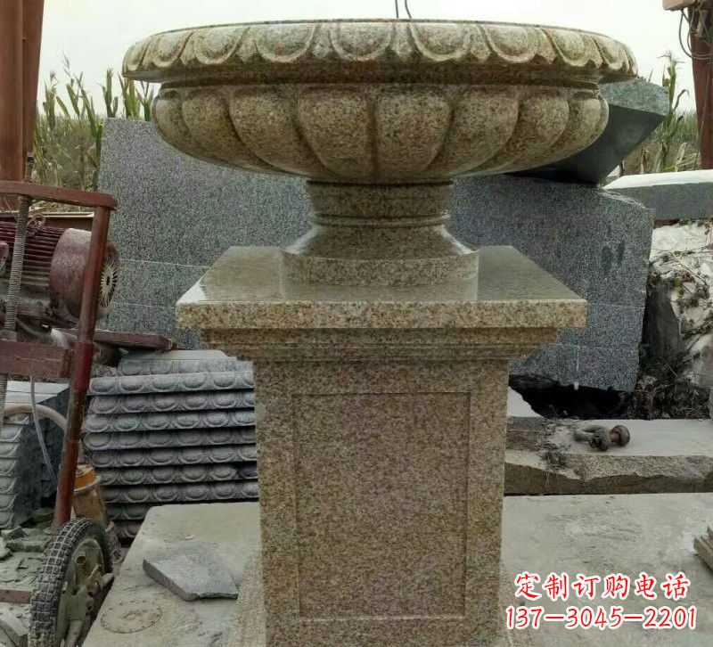 商丘小区花岗岩花盆雕塑
