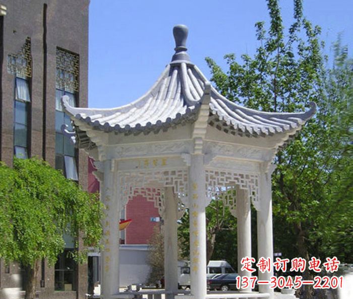 商丘小区景观大理石凉亭