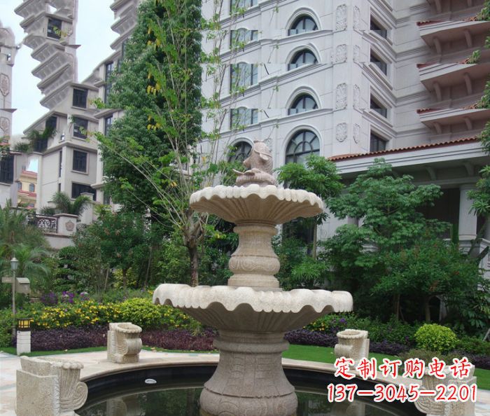 商丘小区景观大理石鲤鱼喷泉石雕