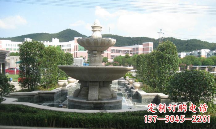 商丘小区景观大理石喷泉石雕 (2)