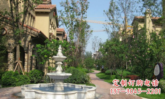 商丘小区景观大理石喷泉石雕 (5)