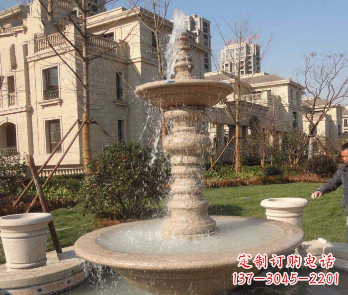 商丘小区景观多层喷泉石雕 (2)