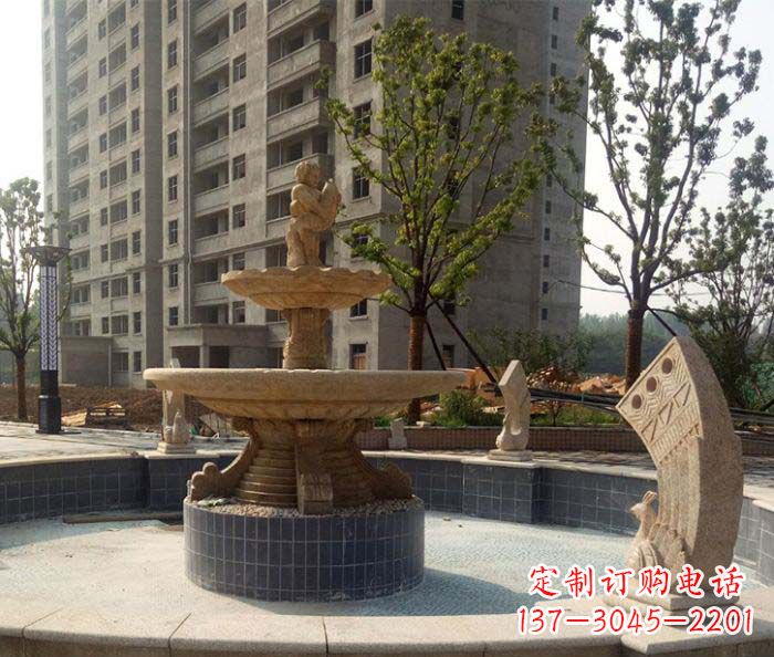 商丘小区景观大型喷泉石雕