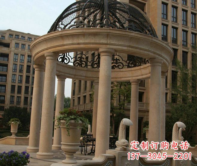 商丘小区景观欧式石雕凉亭