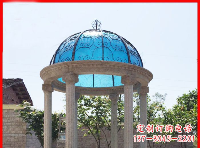商丘小区欧式圆顶凉亭石雕_2