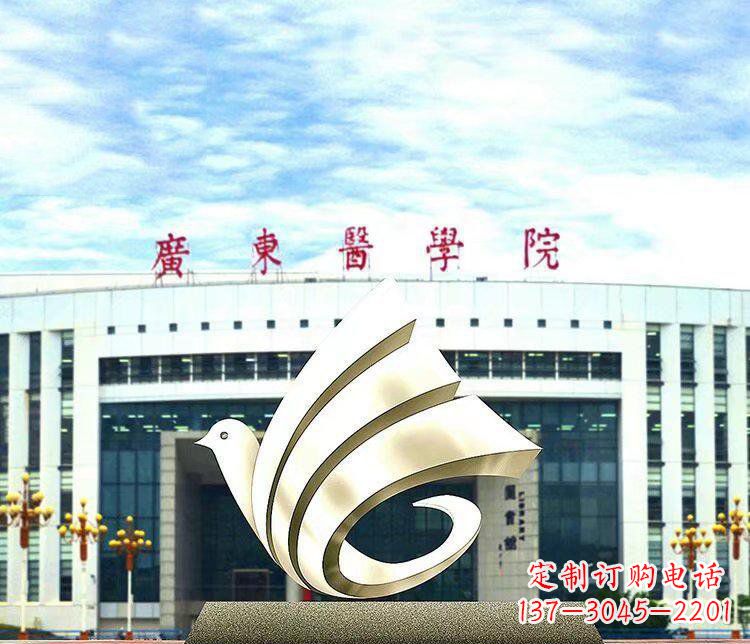 商丘校园不锈钢抽象和平鸽雕塑