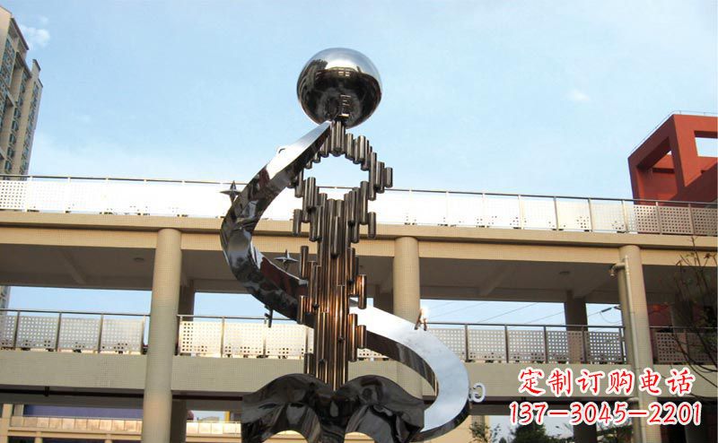 商丘校园不锈钢抽象钥匙和书籍雕塑