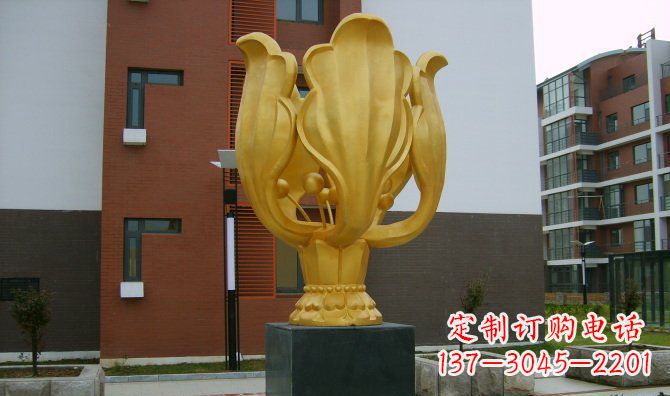 商丘校园不锈钢紫荆花雕塑