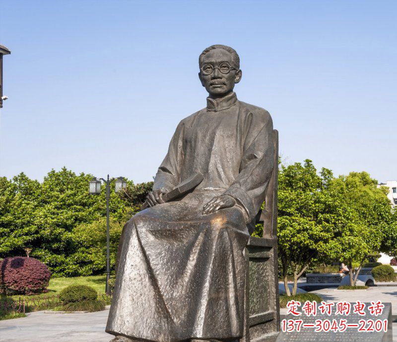 商丘校园蔡元培名人铜雕