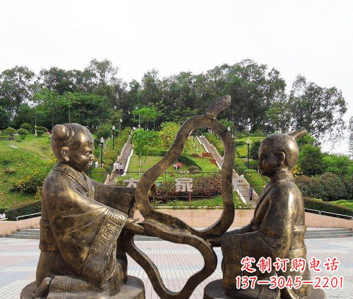 商丘校园抽象孔融让梨铜雕