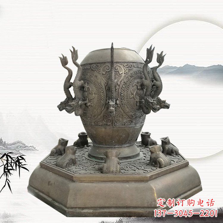 商丘校园地动仪铜雕