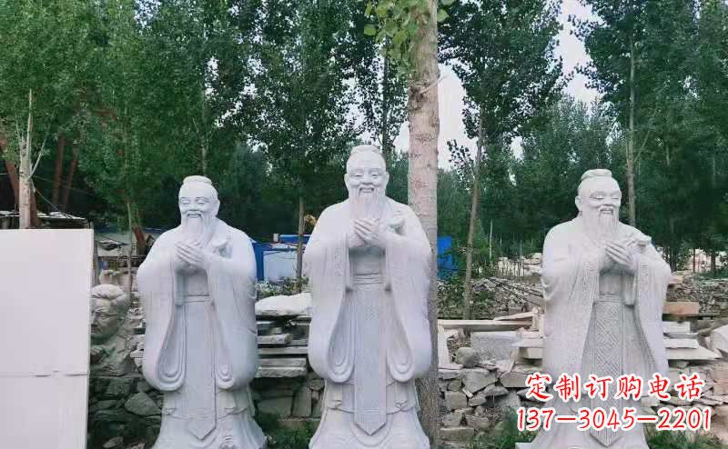 商丘校园古代名人伟人孔子石雕