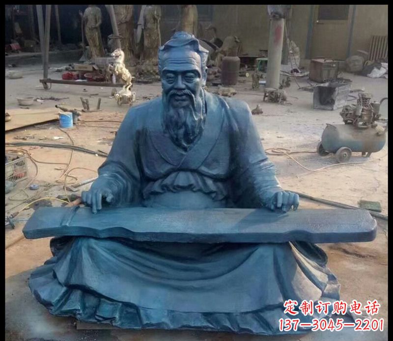商丘校园孔子弹琴铜雕