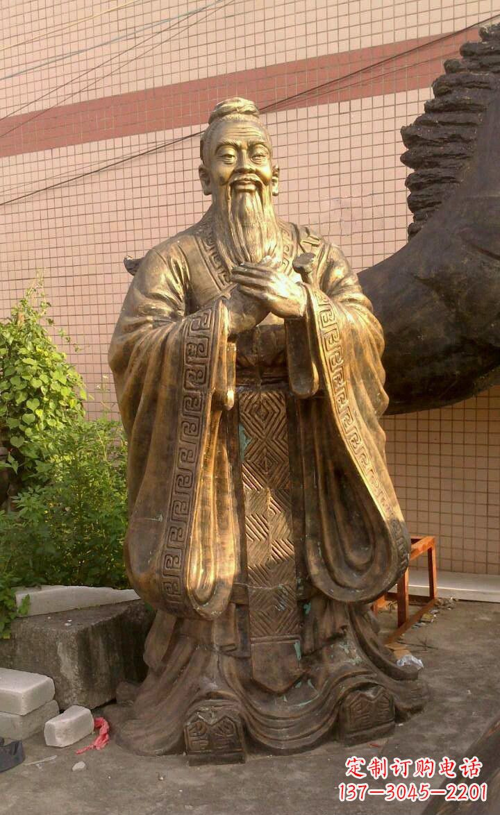 商丘校园孔子像人物铜雕