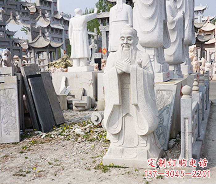 商丘校园人物孔子石雕 (3)