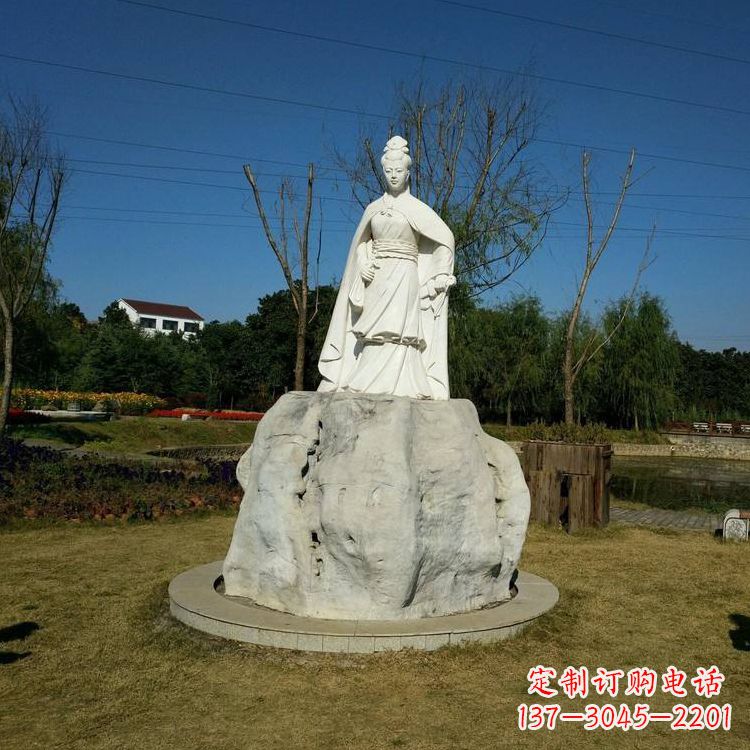 商丘虞姬石雕塑-公园历史名人楚汉时期美女雕像