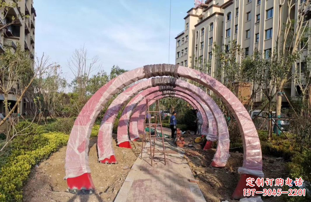 商丘园林不锈钢拱门景观雕塑