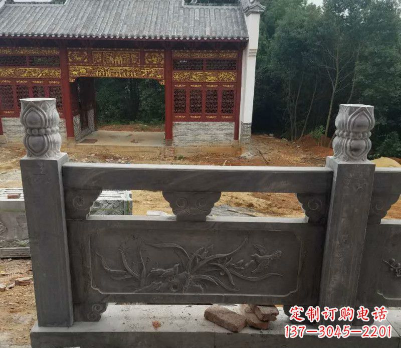 商丘园林仿古兰花石浮雕栏板景观石雕