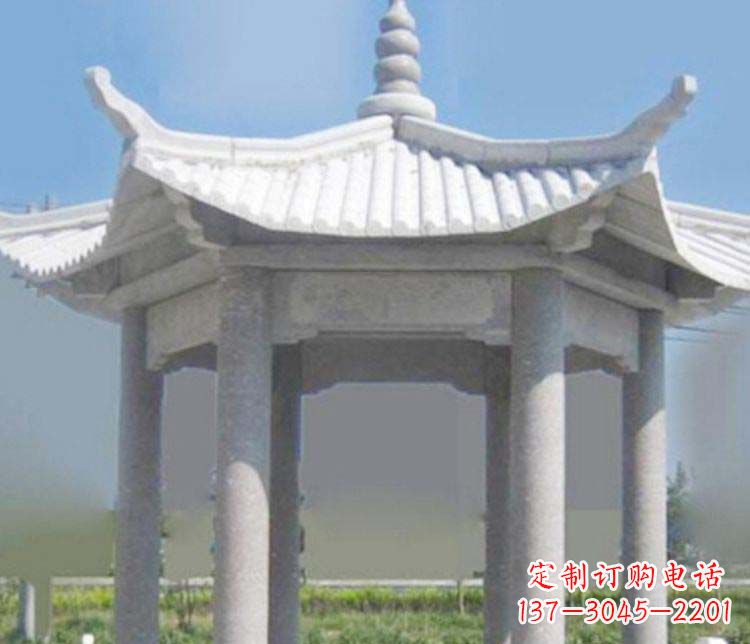 商丘园林仿古石凉亭景观石雕