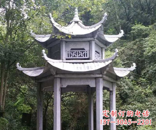 商丘园林仿古石凉亭景观石雕 (3)