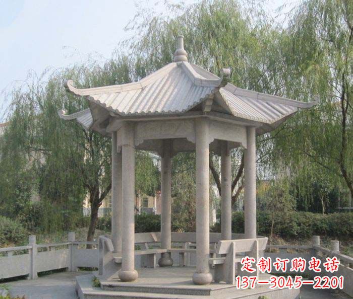 商丘园林景观大理石凉亭石雕