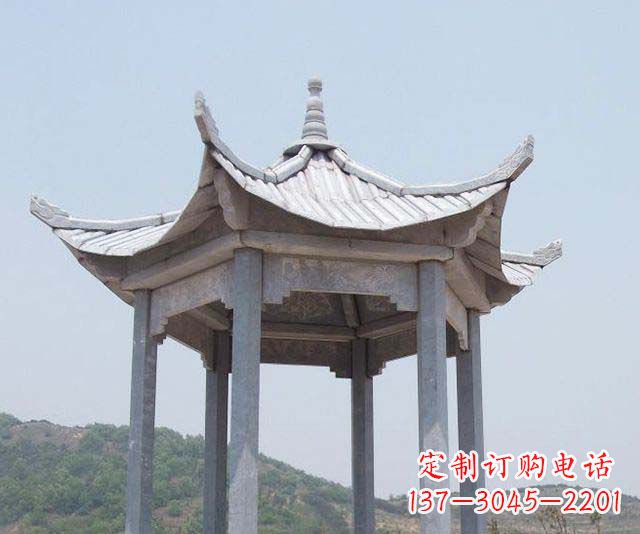 商丘园林景观单层石雕凉亭 (2)