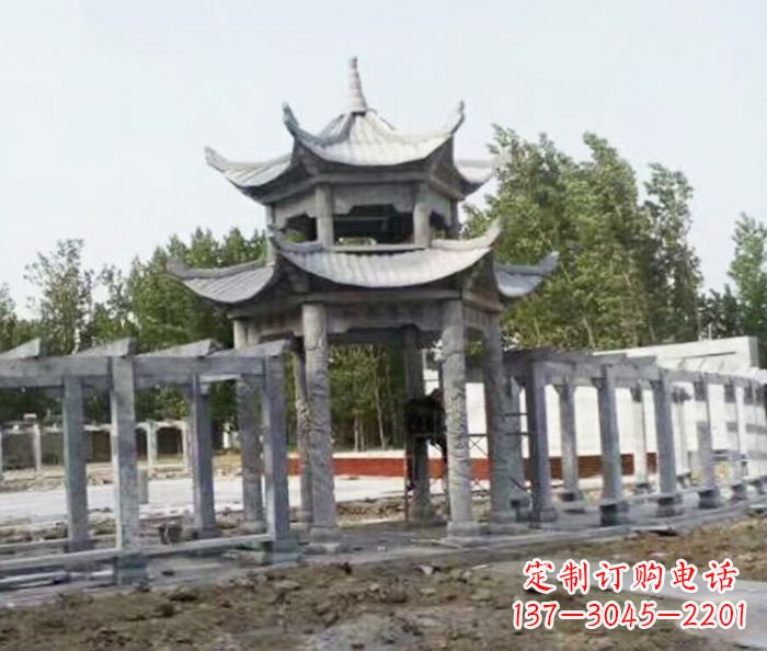 商丘园林景观多层凉亭石雕 (2)
