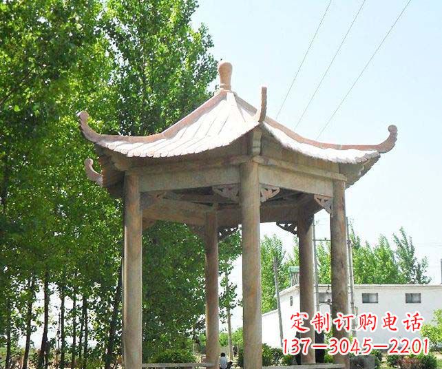 商丘园林景观单层石雕凉亭