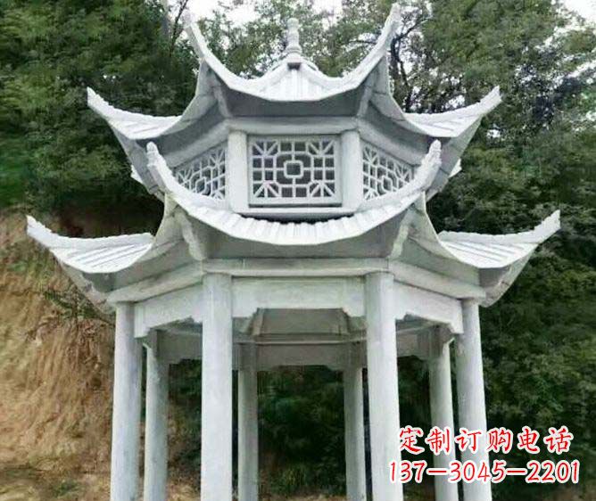 商丘园林景观多层凉亭石雕
