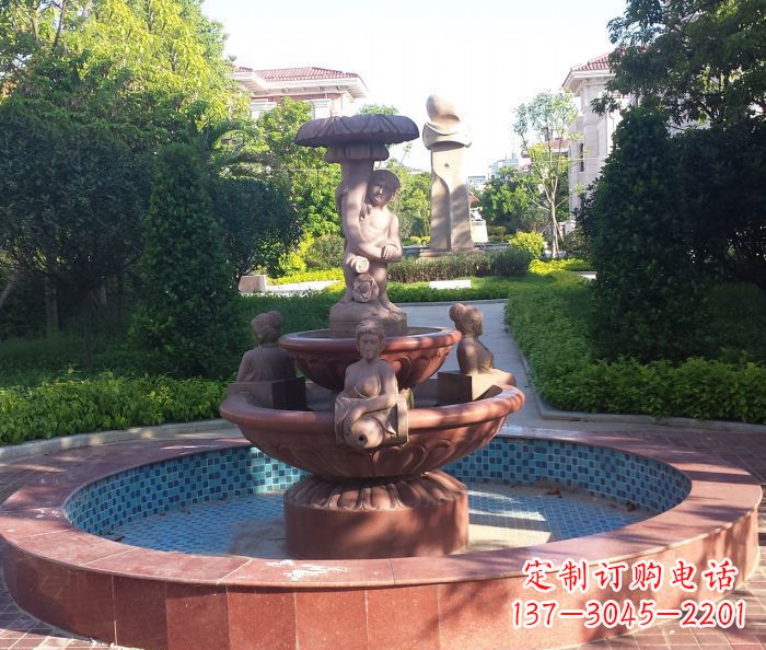 商丘园林景观多层人物喷泉石雕