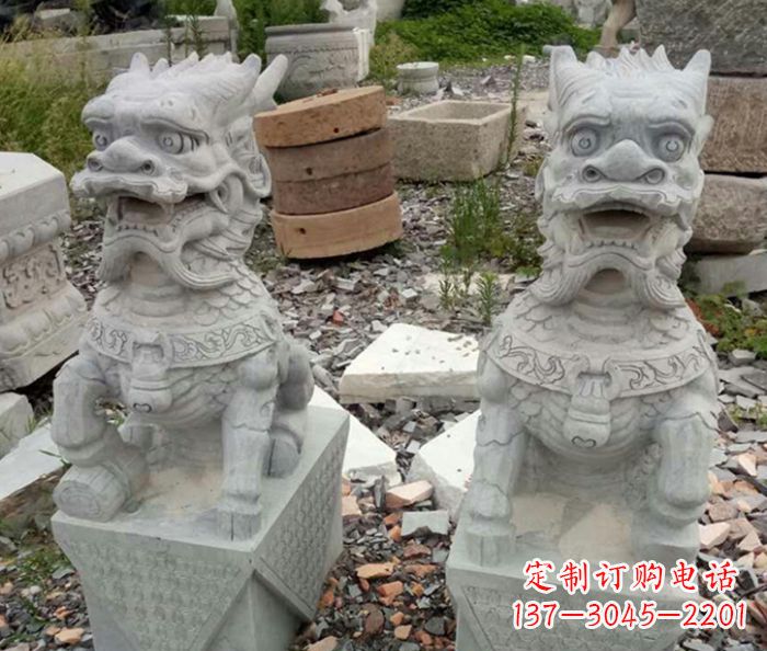 商丘园林景观仿古麒麟石雕