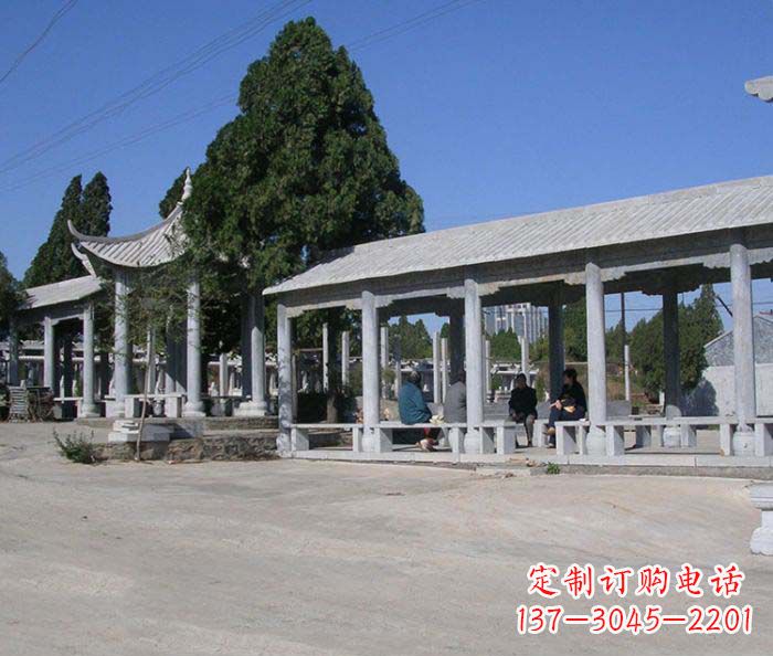 商丘园林景观仿古石雕长廊凉亭 (2)