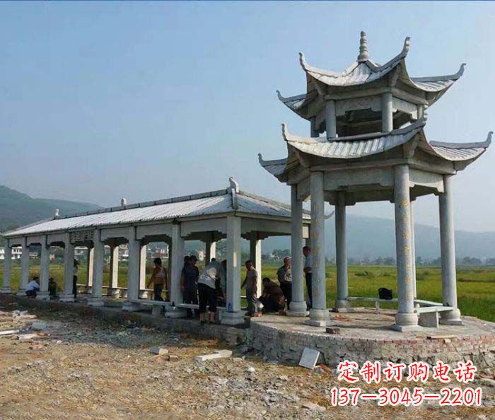 商丘园林景观仿古石雕长廊凉亭