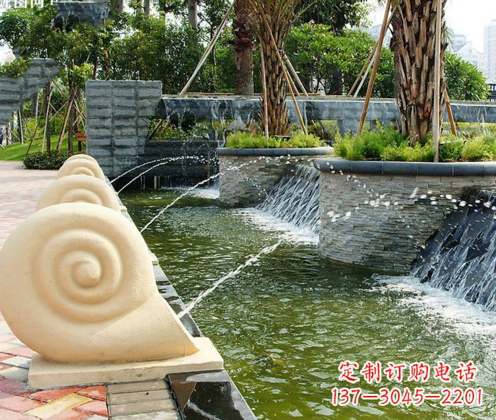 商丘园林景观蜗牛喷泉石雕