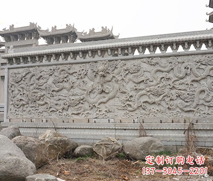 商丘园林九龙壁石雕影壁 (6)