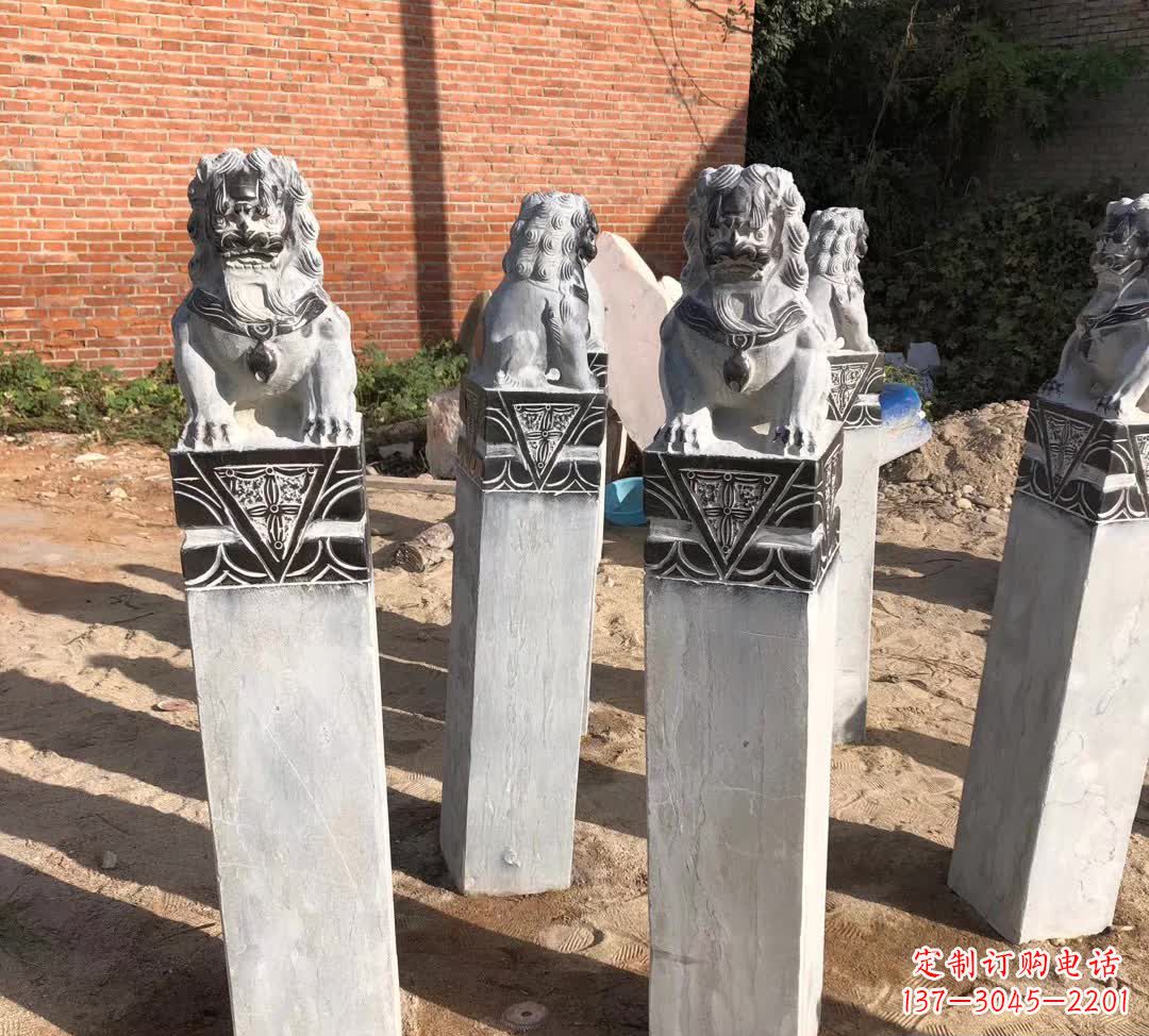 商丘园林石雕狮子拴马桩