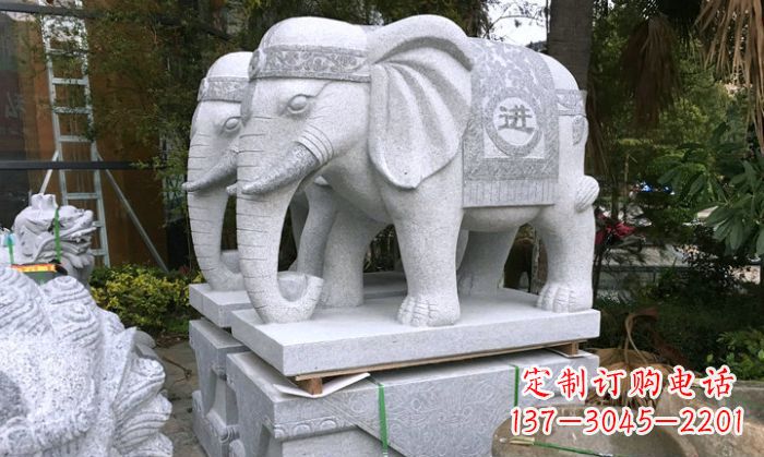 商丘招财进宝大理石门口大象雕塑