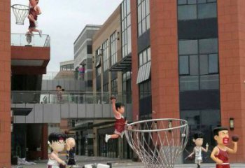 商丘校园卡通人物打篮球雕塑