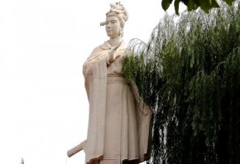 商丘虞姬砂岩石雕-景区园林古代人物著名美女雕像