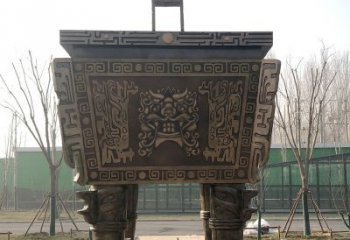 商丘园林广场大型铜方鼎铸铜司母戊鼎景观雕塑