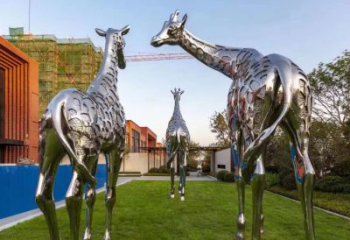 商丘长颈鹿不锈钢雕塑 