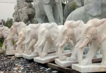 商丘招财晚霞红大象石雕 (3)