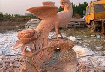 商丘中国古代传说中的瑞鸟凤凰牡丹石雕