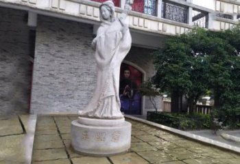 商丘中国历史名人古代美女王昭君弹琵琶石雕像