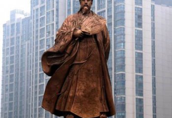 商丘诸葛亮城市景观铜雕像-中国古代著名人物三国谋士卧龙先生雕塑