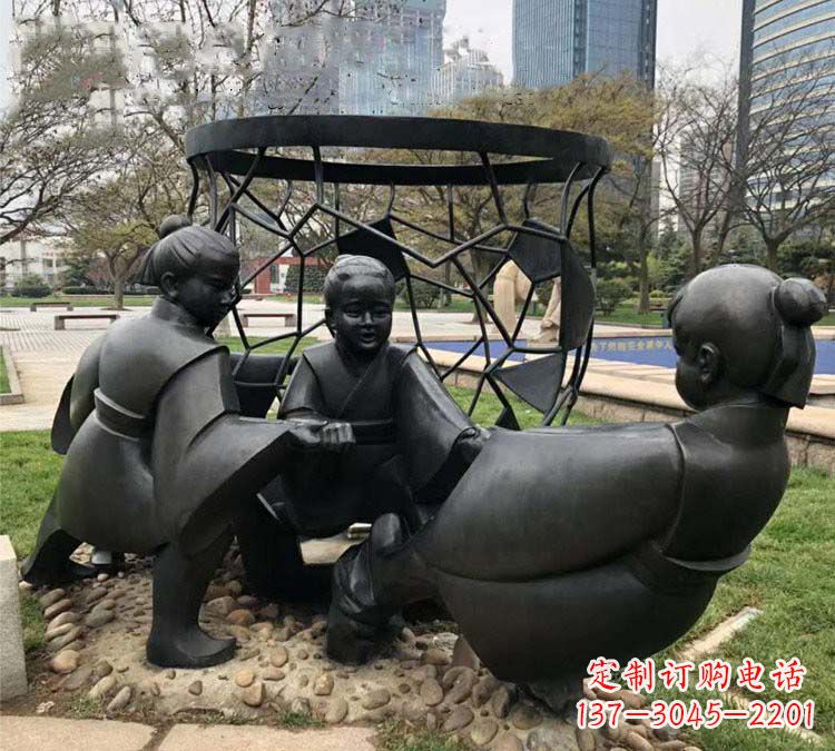 商丘铸铜公园司马光砸缸儿童雕塑