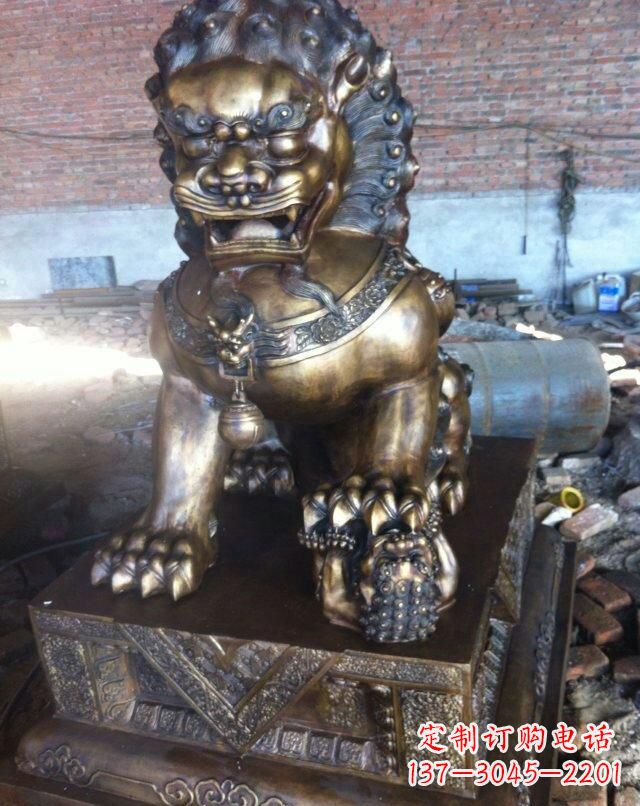 商丘铸铜母子狮子雕塑